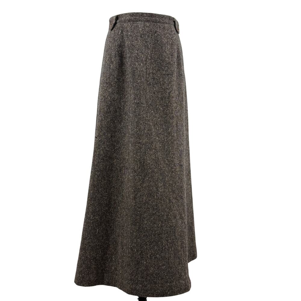 Vintage 90s Orvis Brown Tan Blue Tweed Maxi Skirt Women’s 10